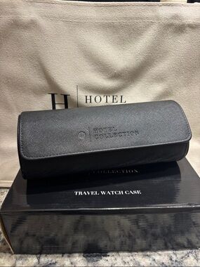 Hotel Collection Black Travel Watch Case Roll